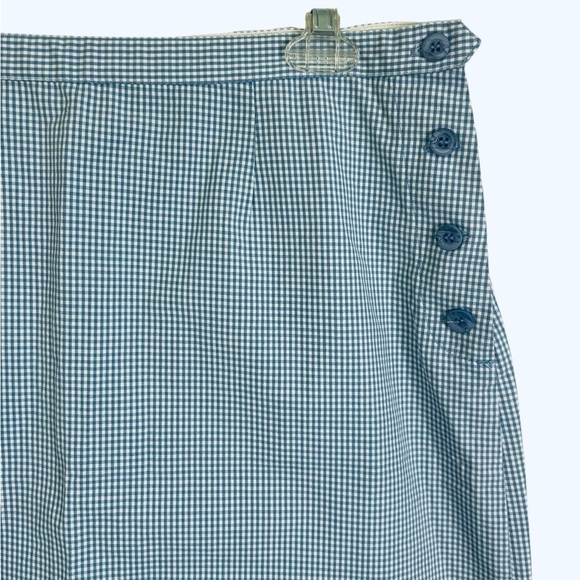 Christopher & Banks Gingham Blue and White Skirt Button Accents Womens Sz 14 - Picture 5 of 10